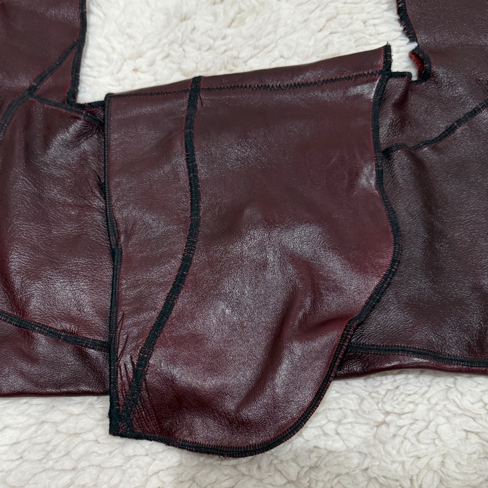 ‼️SOLD‼️(h(om)e) Heather Hambrecht Shoulder Bag Burgundy Organic Distressed - Picture 13 of 14